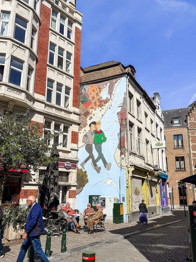 One of the comic book murals in Brussels