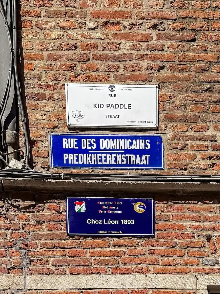 Street signs in Brussels, Belgium