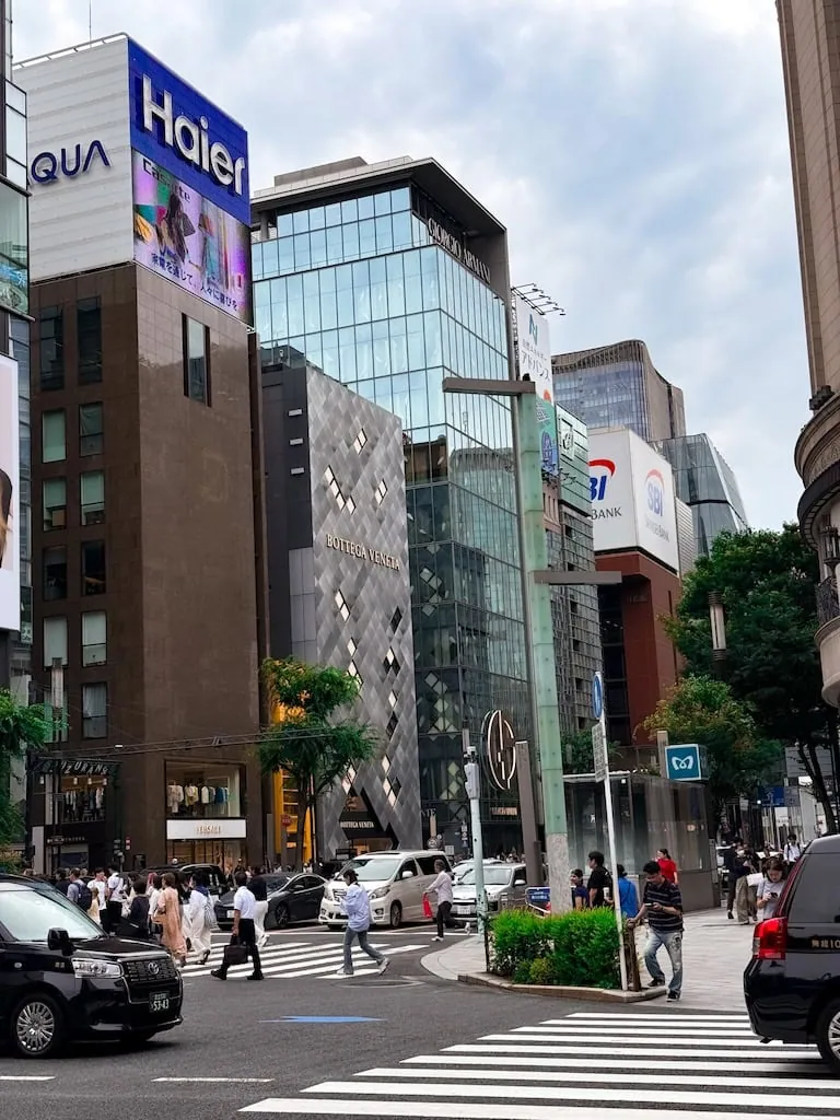 A glimpse of Ginza in Tokyo, Japan